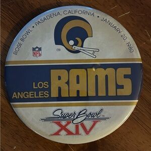 NFL Los Angeles Rams Super Bowl XIV Button - Blue and Gold, 6 Inches